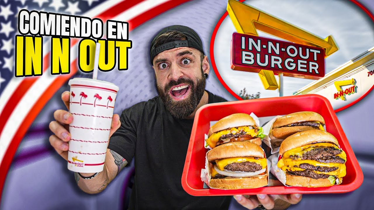 COMIENDO en la HAMBURGUESER&Iacute;A M&Aacute;S FAMOSA del OESTE de ESTADOS UNIDOS 🍔 *IN-N-OUT* 🇺🇸