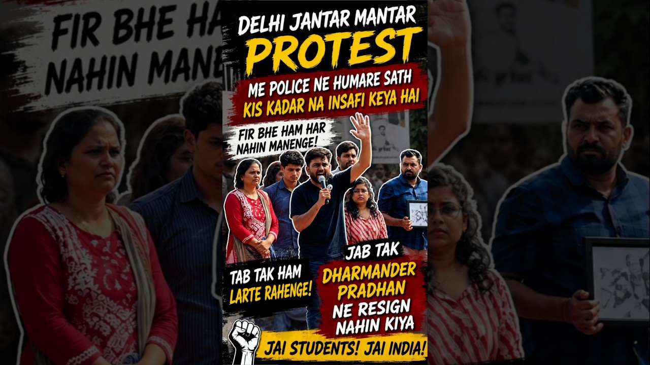 Jantar Mantar Protest LIVE ! Delhi police ne cockroach ke sath nainsafi kiya! #shorts #abhijeet #cjp