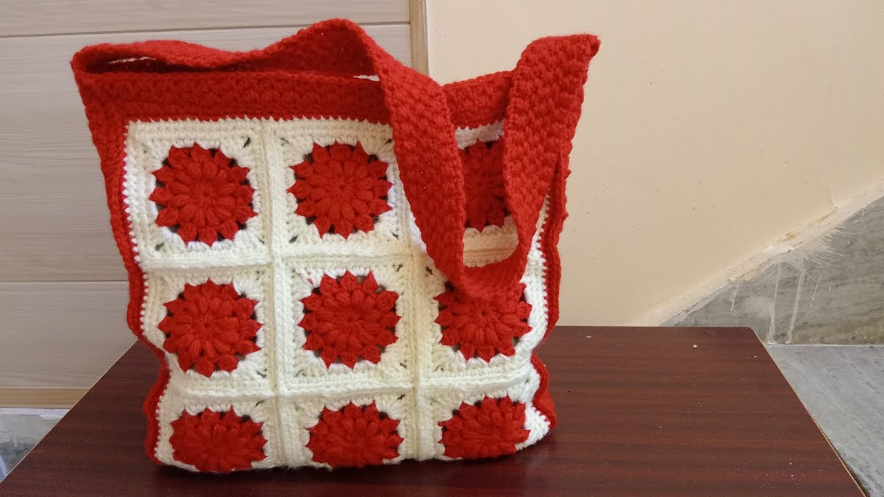 Make to easy crochet granny square handbag in Hindi 🌹🌹