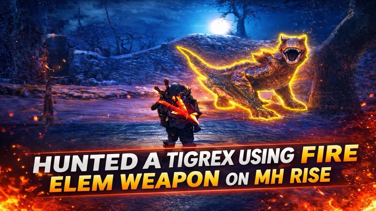 I tried hunting a Tigrex using a fire element in MH RISE: Sunbreak 