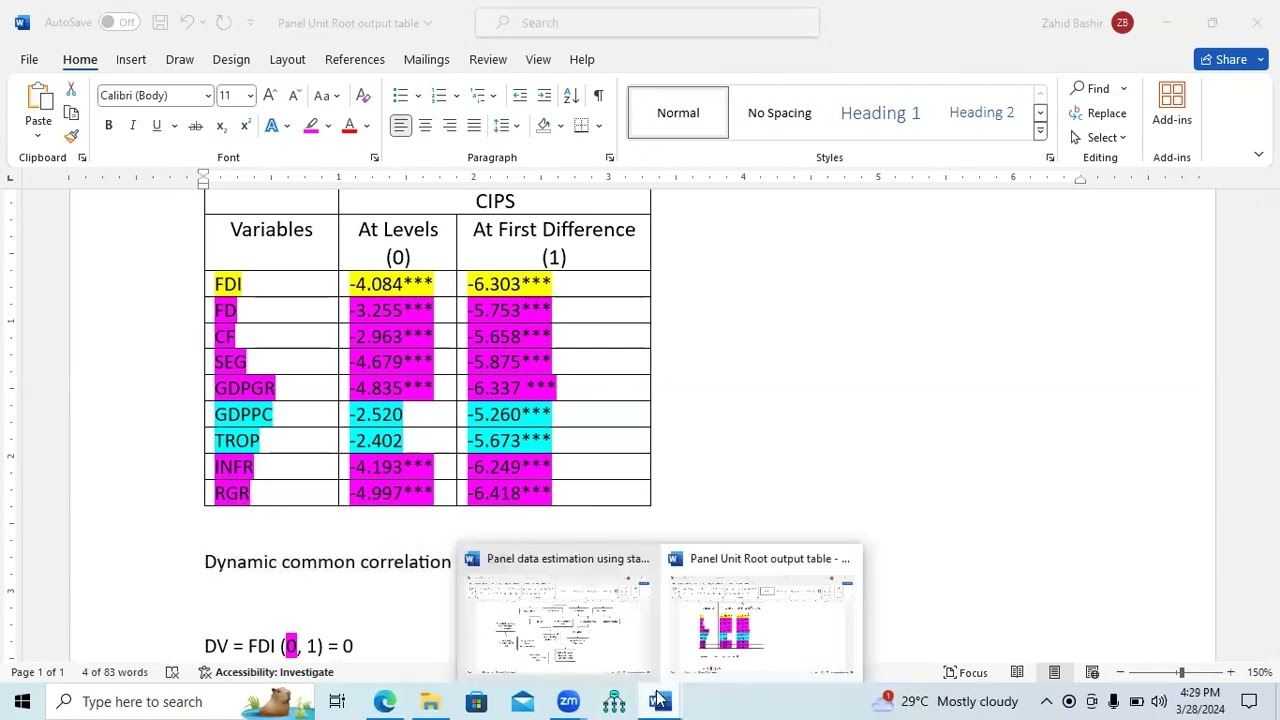 Stata Training Day-15: Common Correlation effect vs Dynamic Common Correlation effect and CADF