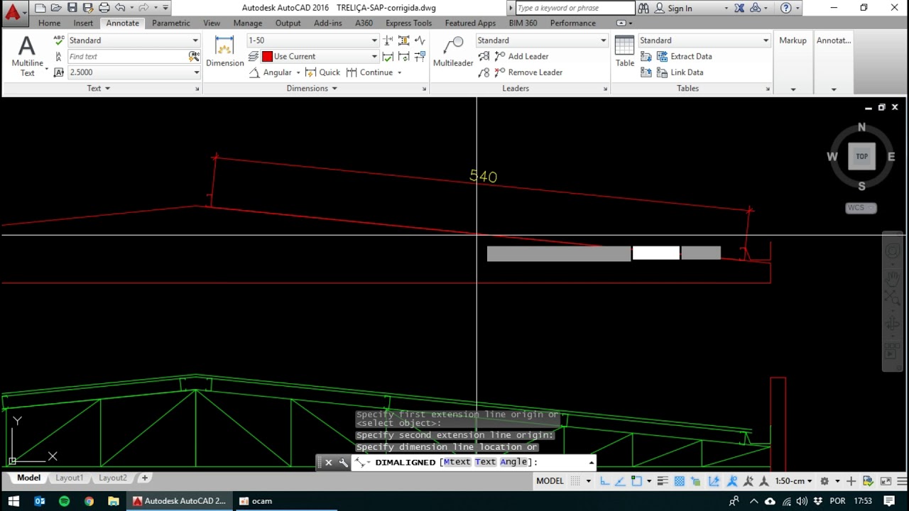 SAP2000: Uma treliça de aço - Aula 01: Desenhando a treliça no AutoCAD