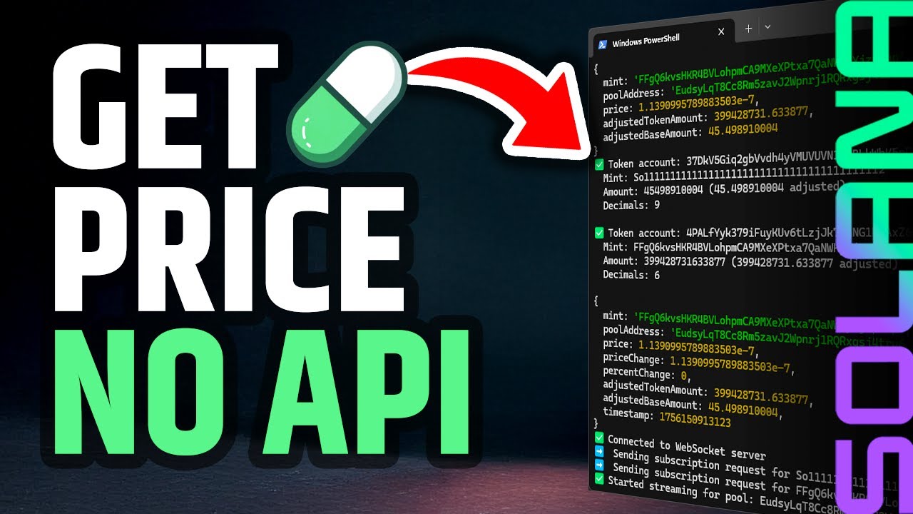 Solana PumpSwap Price Stream | Fetch price on-chain (No API) + Raydium & Pump.fun code