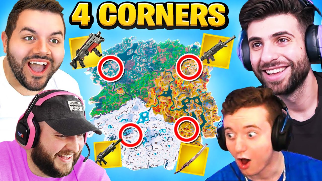 The 4 CORNER *ALL MYTHIC* Challenge in Fortnite Season 2! ft. Courage, LEGIQN & Ranger