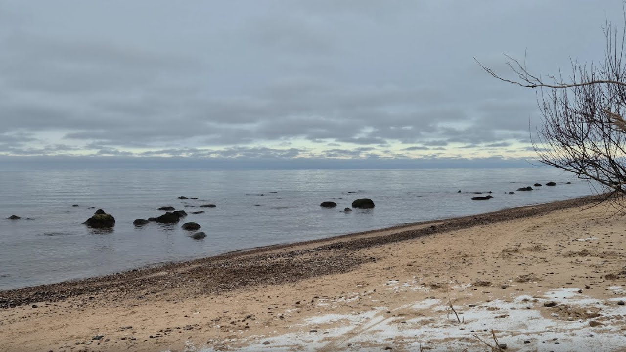 Winter Beach LIVE 12 Hours — Snow Storm & Ocean Waves for American Night Ambience