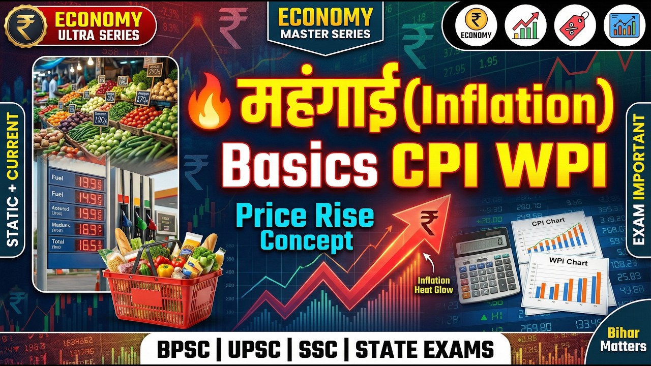 Inflation Basics Explained | CPI WPI Inflation Measurement | Economy GK for BPSC BSSC | Lecture 07