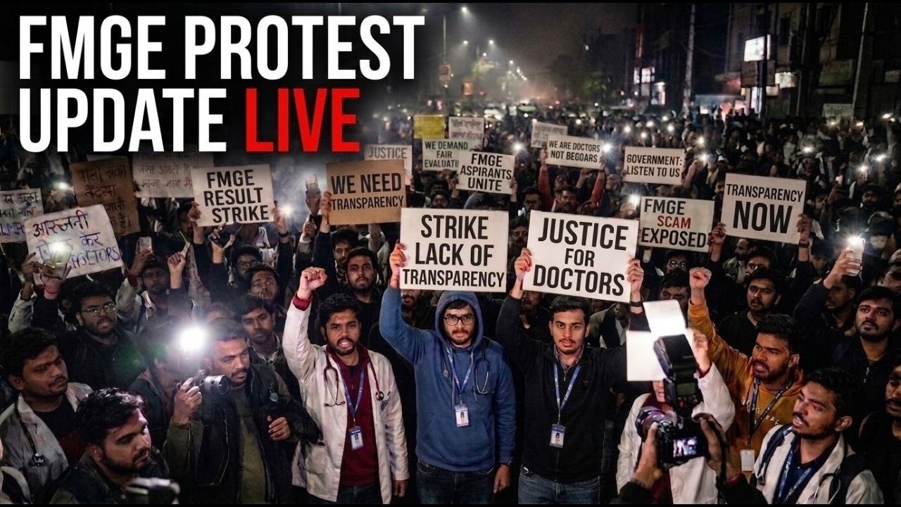 FMGE protest onsite update live..