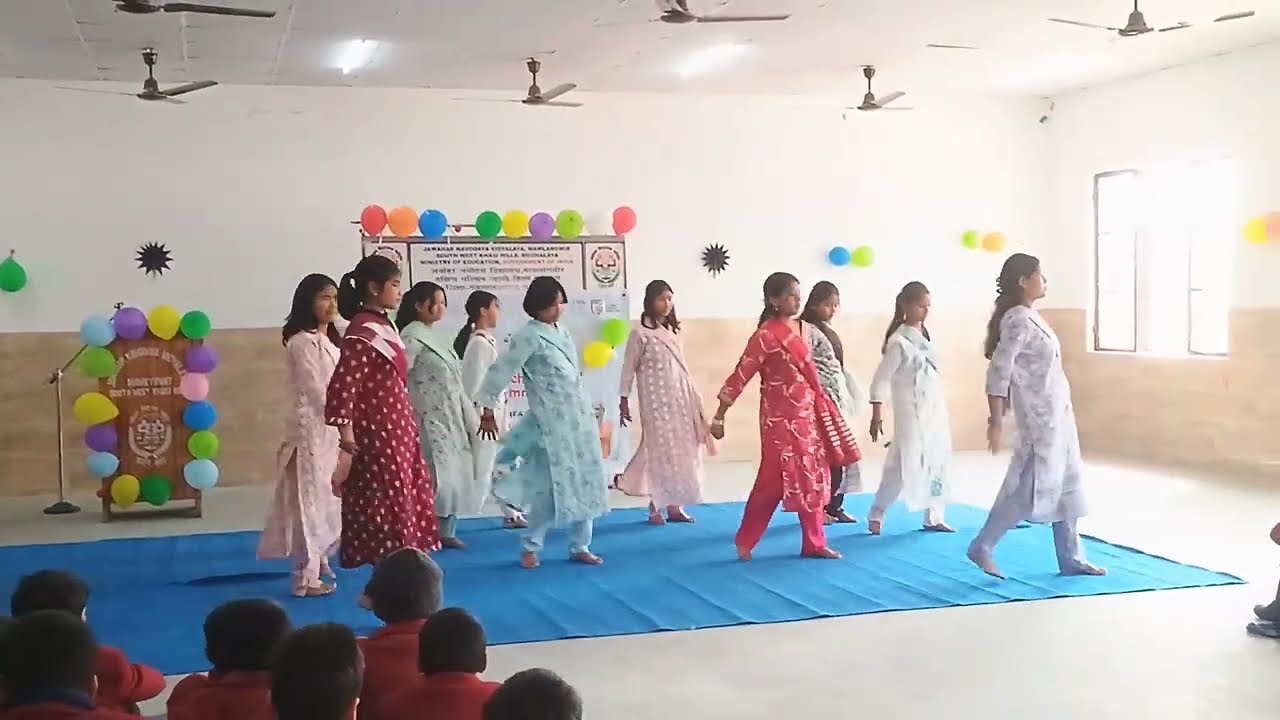 Distribution of football under F4S Program in Collaboration WITH FIFA ,JNV MAWKYRWAT, Dance in khasi