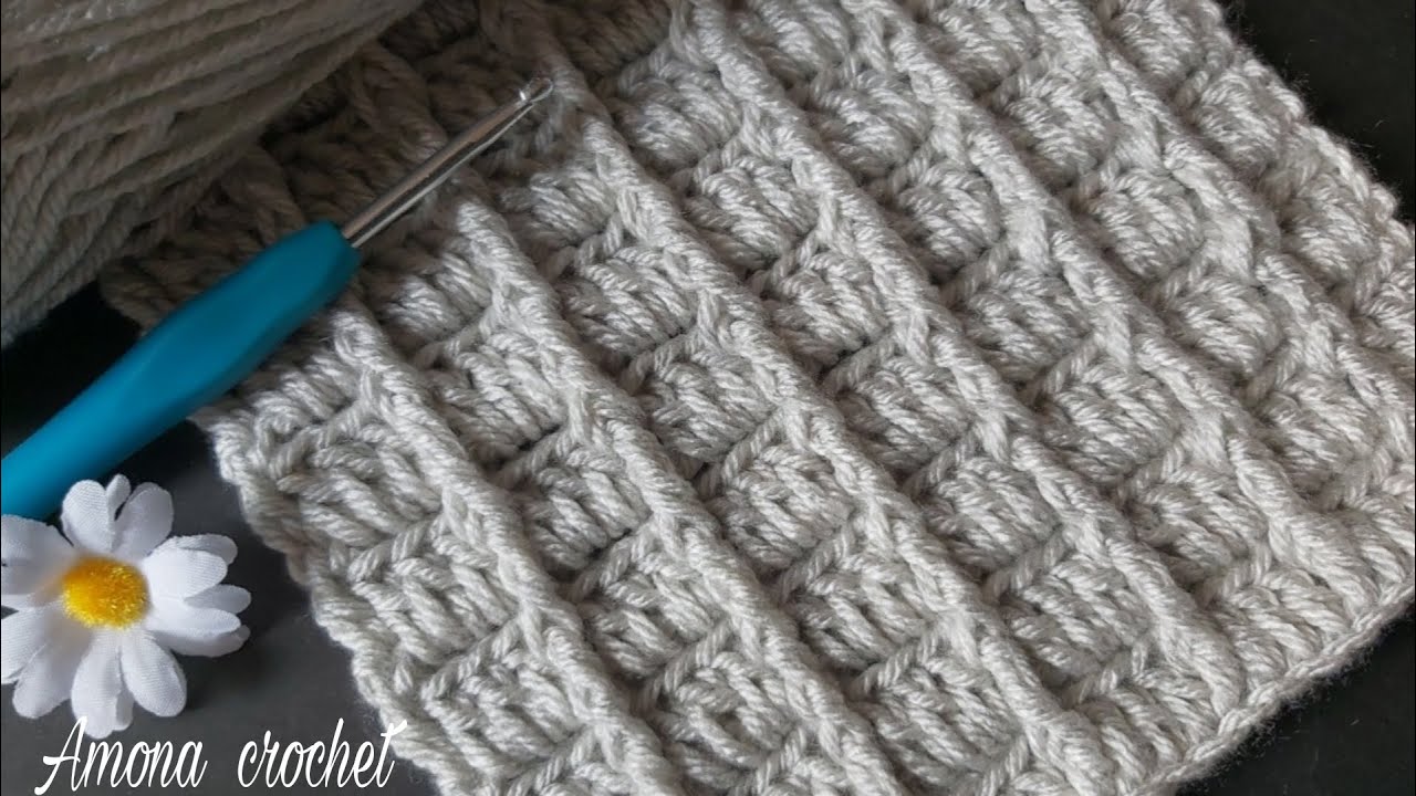 كروشية كوفية رجالى بغرزة سهلة ومميزة مناسبة للمبتدئين easy crochet stitches