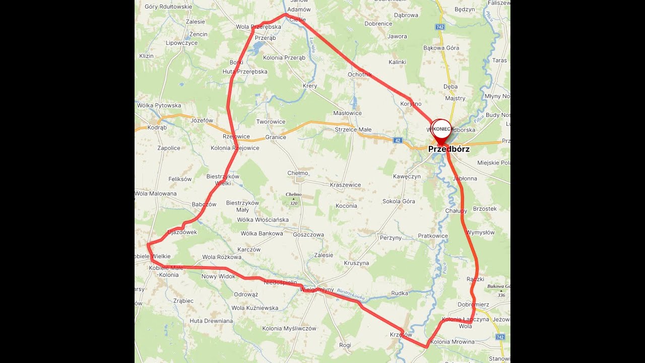 2025 - Przedbórz, Taras, Nosalewice, Góry Mokre, Gaj, Przedbórz 55 km