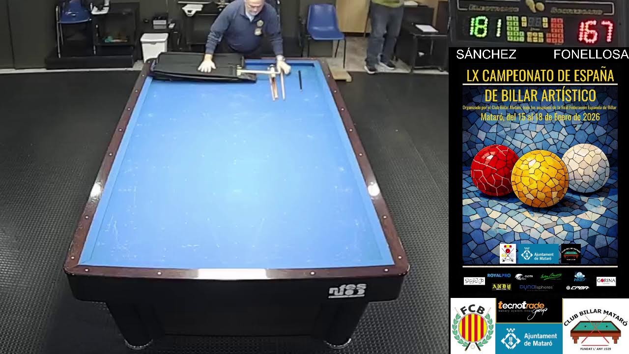 LX Campeonato de España de Billar Artístico - Semi Final - Sergio Sanchez VS Xavier Fonellosa