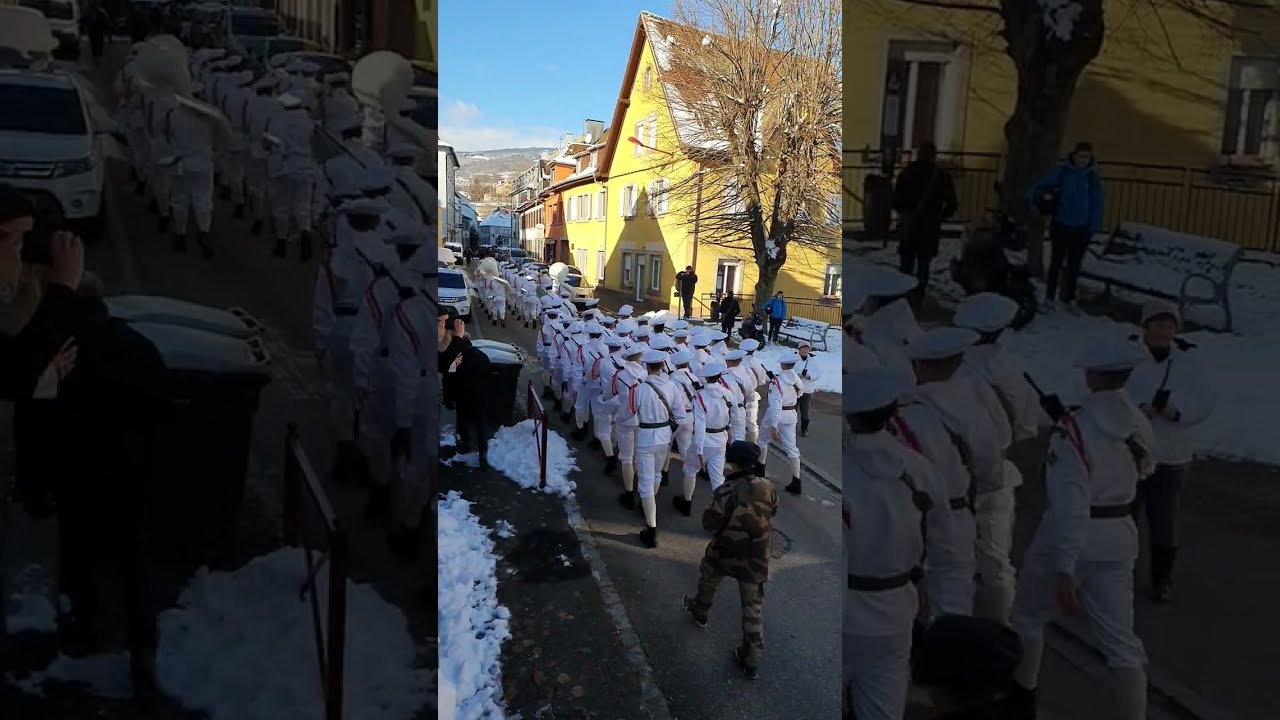 Défilé du 27ème BCA et de sa fanfare à Orbey (Haut-Rhin-Alsace) 