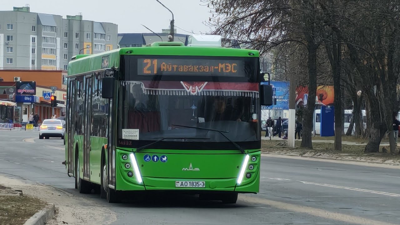 Поездка на автобусе маз 203.047 маршрут 21 до автовокзала