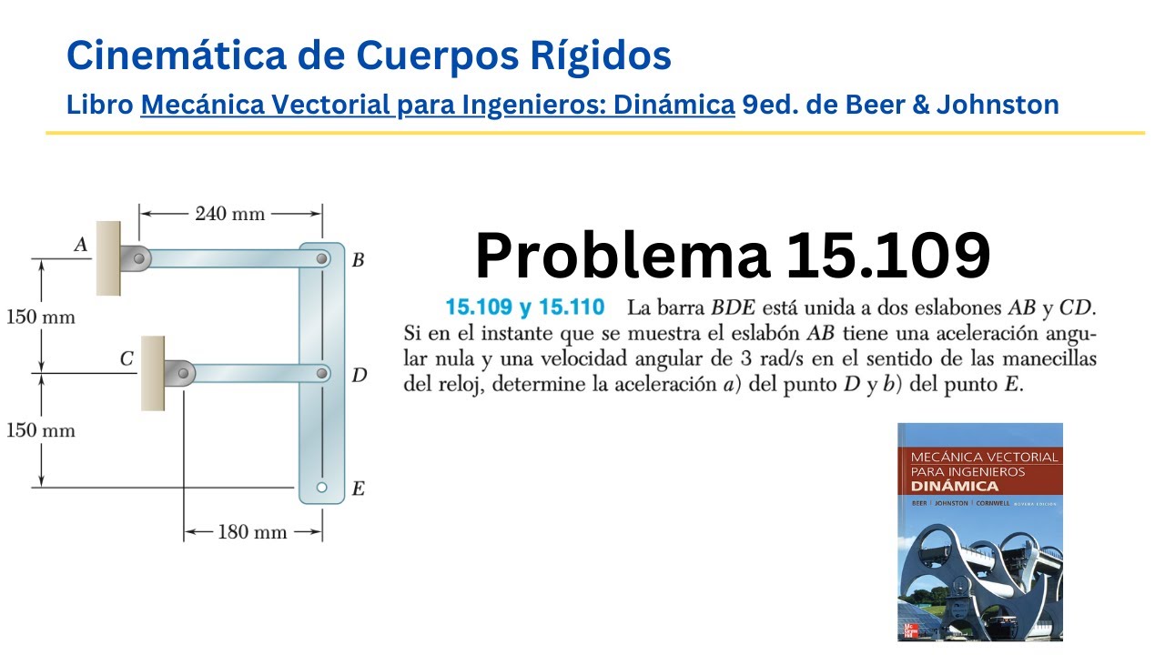 Problema 15.109 - Mecánica Vectorial para Ingenieros - Beer & Johnston - 9ed- Dinámica