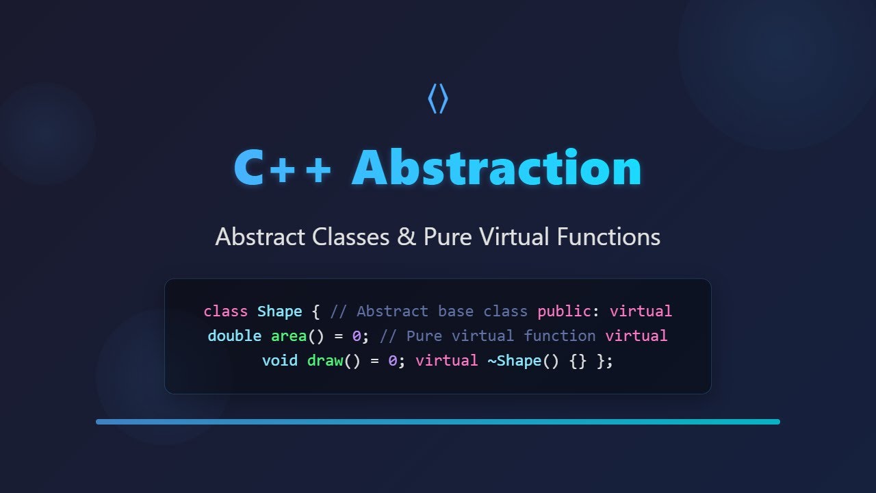 C++ Abstraction: Abstract Classes & Pure Virtual Functions Explained!