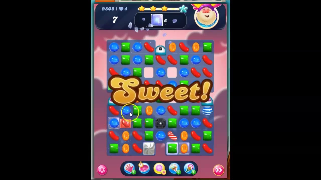 Candy Crush Saga Level 9808 2 Boosters