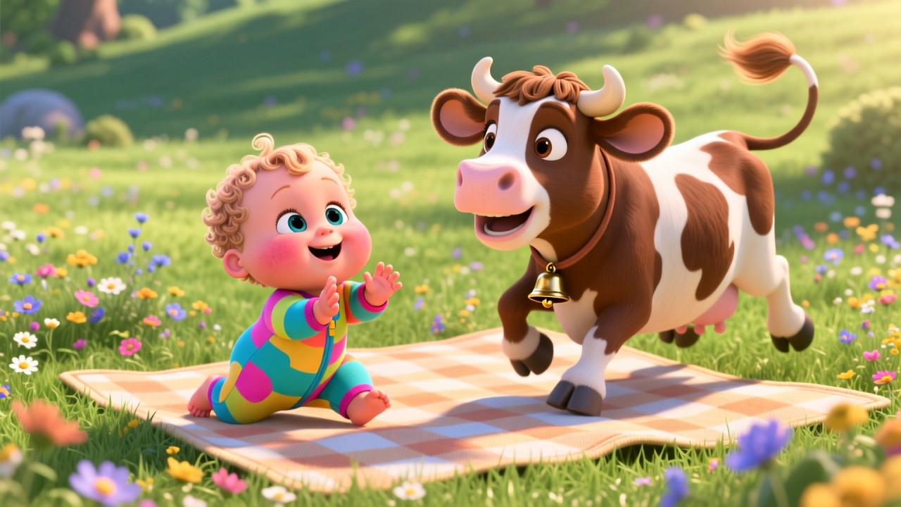 The Cow Flying Jump | Silly Farm Adventure Song for Kids | Fun Action Nursery Rhyme