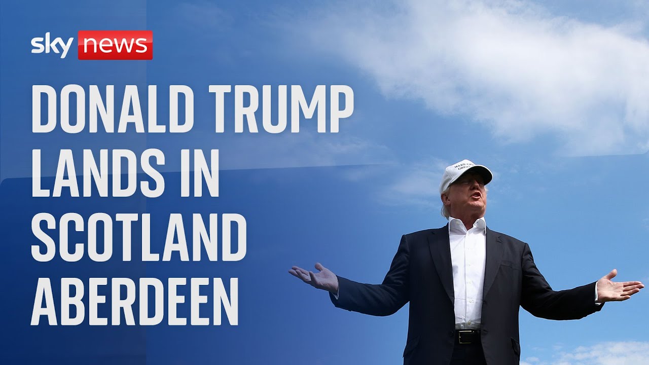 Donald Trump lands in Scotland Aberdeen