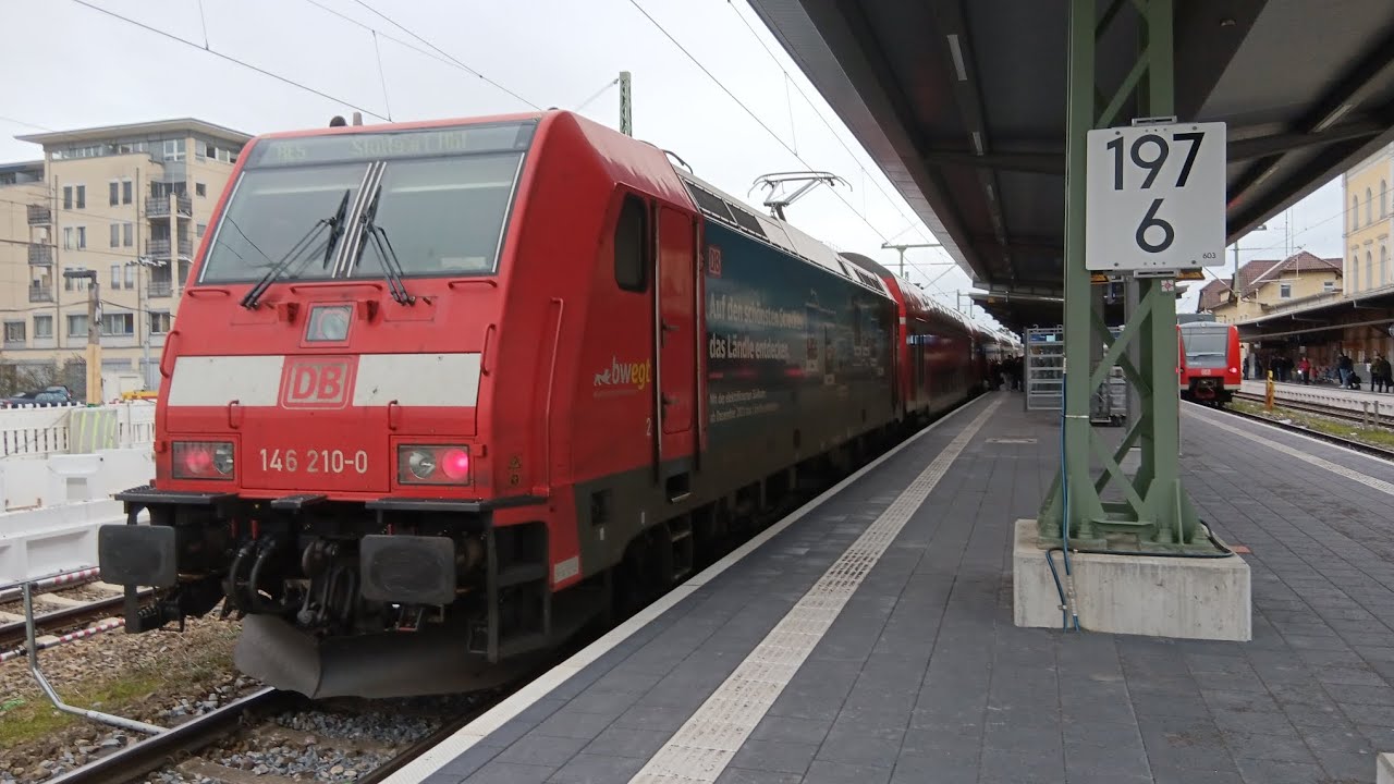 Bunter Zugverkehr in Friedrichshafen Stadt mit BR146 (Südbahn) mit Dostos, BR425/426, BR612 unvm.