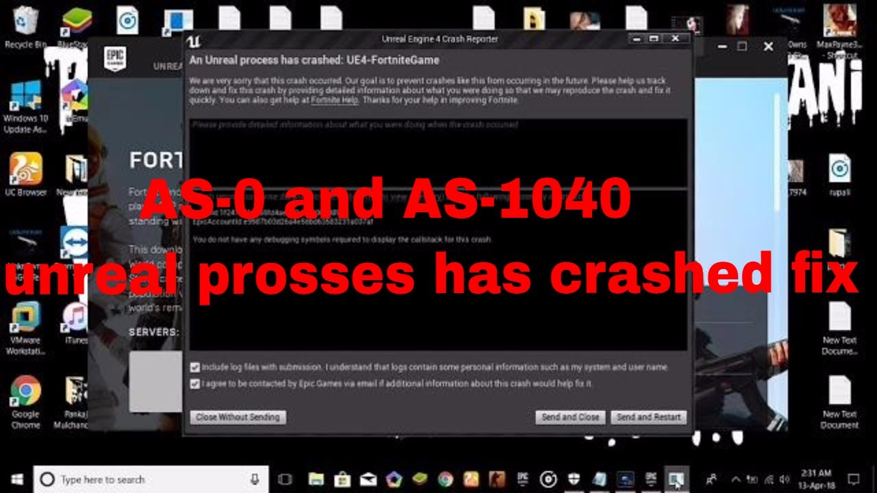 [FORTNITE] How to fix AS-0 and AS-1041 or unreal prosses has crashed | Pankaj Mulchandani Techs |