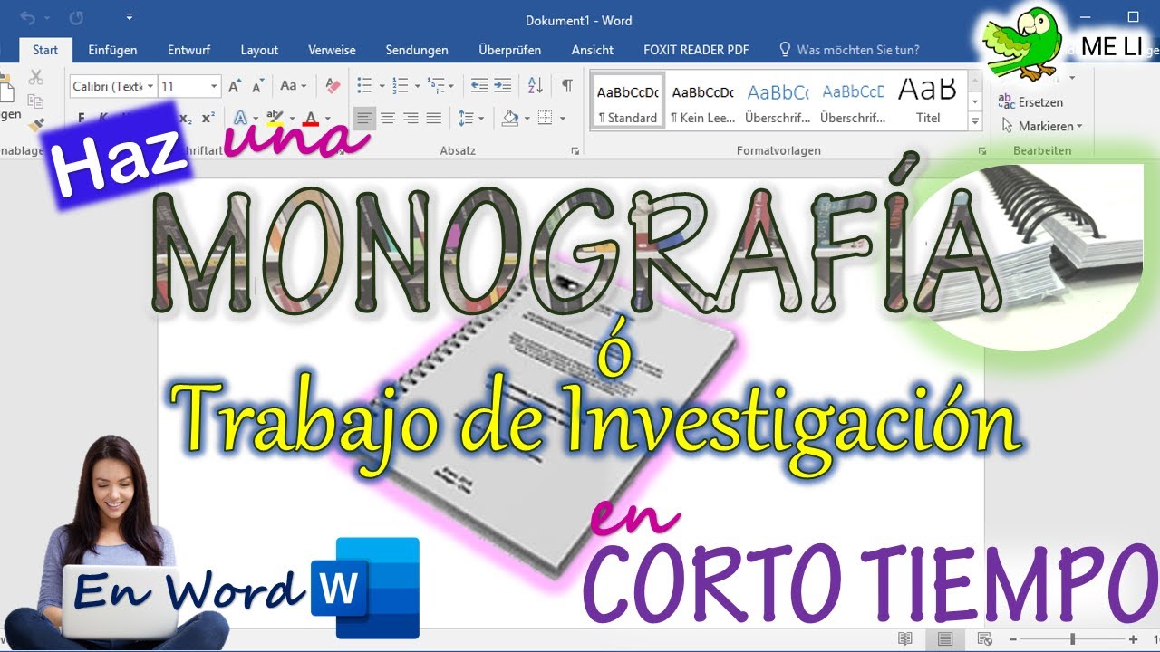 HACER UNA MONOGRAFÍA O TRABAJO DE INVESTIGACIÓN EN WORD