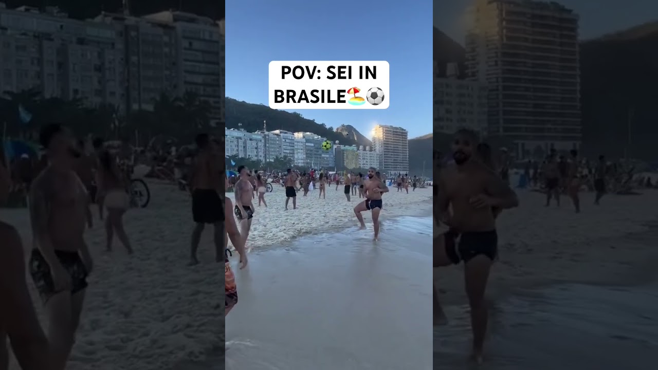 POV SEI SU UNA SPIAGGIA BRASILIANA🏖️⚽️🇧🇷 #shorts #brasil #football