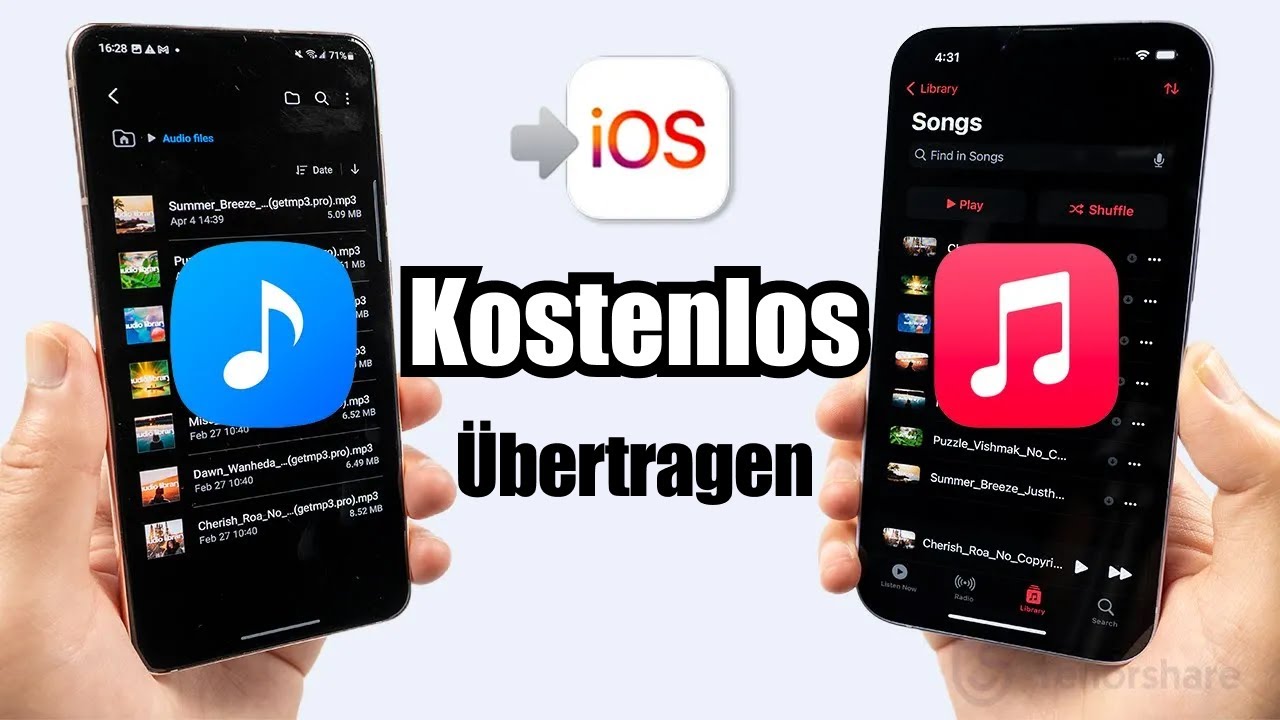 [2 KOSTENLOSE Methoden] Musik von Android auf iPhone übertragen