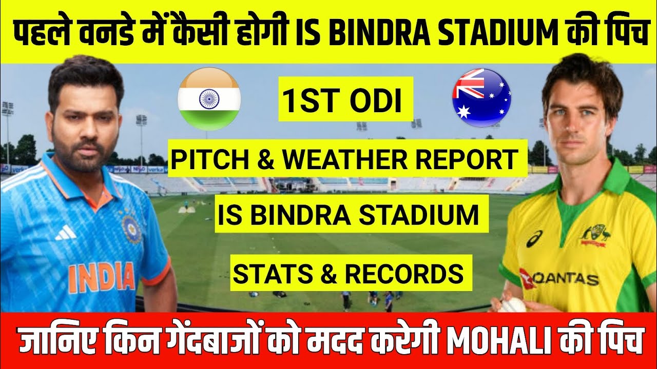 IND vs AUS 1st ODI Pitch Report || Punjab Cricket Association IS Bindra Stadium Mohali Pitch Report