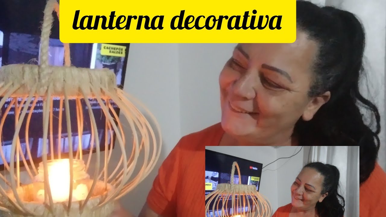 DIY Faça Você Mesmo lanterna decorativa com cano de pvc  palito de churrasco @fazendoartecomafabi
