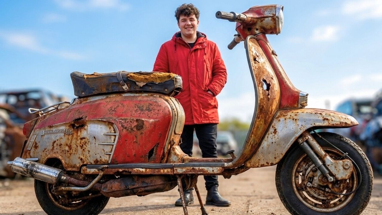 ASMR 1966 Lambretta SX 200 Restoration | Abandoned Scooter Saved from Junkyard - Rust to Glory