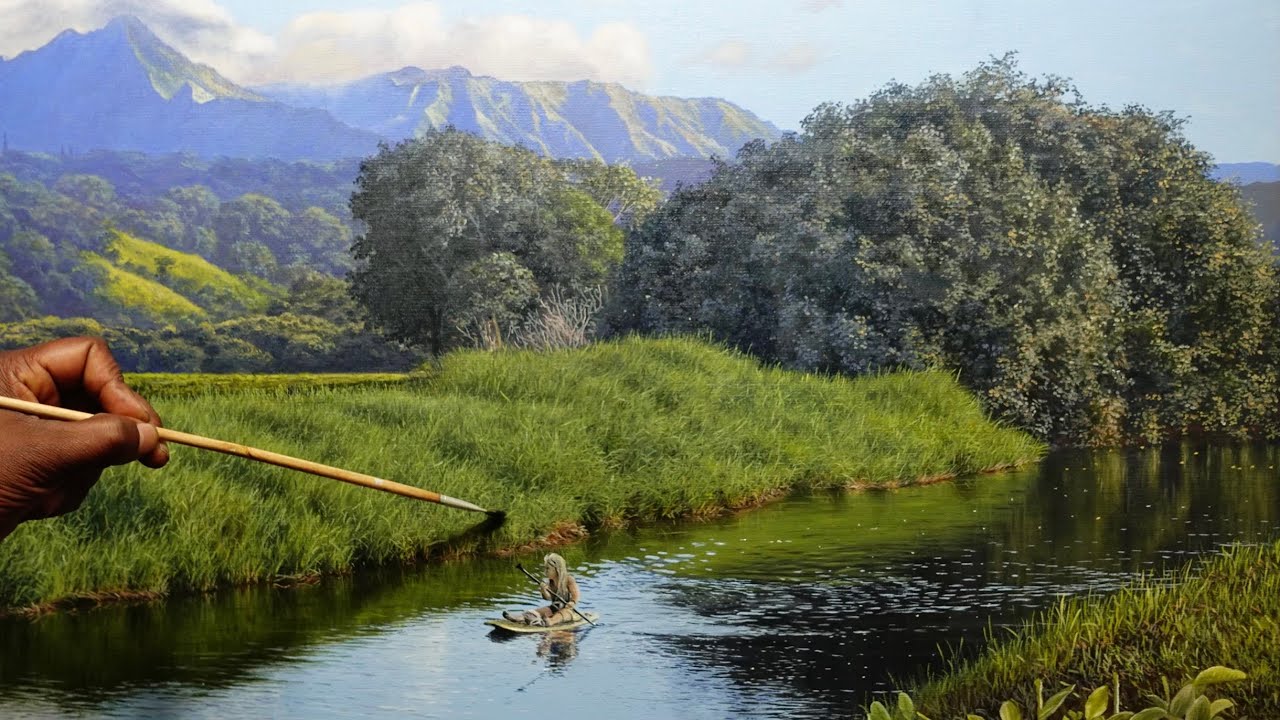 How to Painting a Beautiful River Side Landscape  Time lapse 160