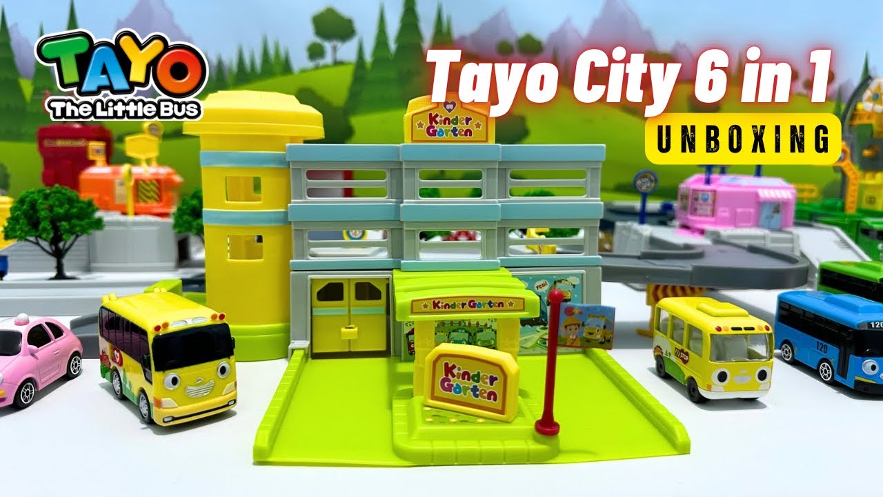 Unboxing Mainan Tayo City 6 in 1 - Tayo The Little Bus