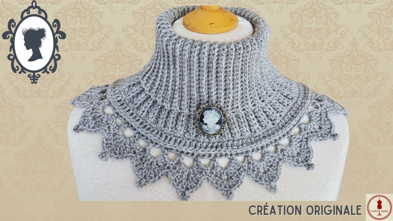 🎁🪭🎀 COL CROCHET Intemporel Superbe  TOUR DE COU  avec une touche victorienne #crochet #