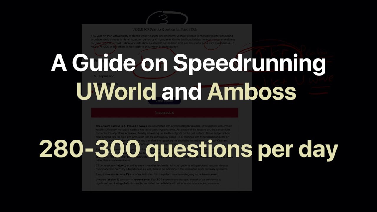 USMLE Step 1 / Step 2 CK: A Guide on Speedrunning UWorld and Amboss