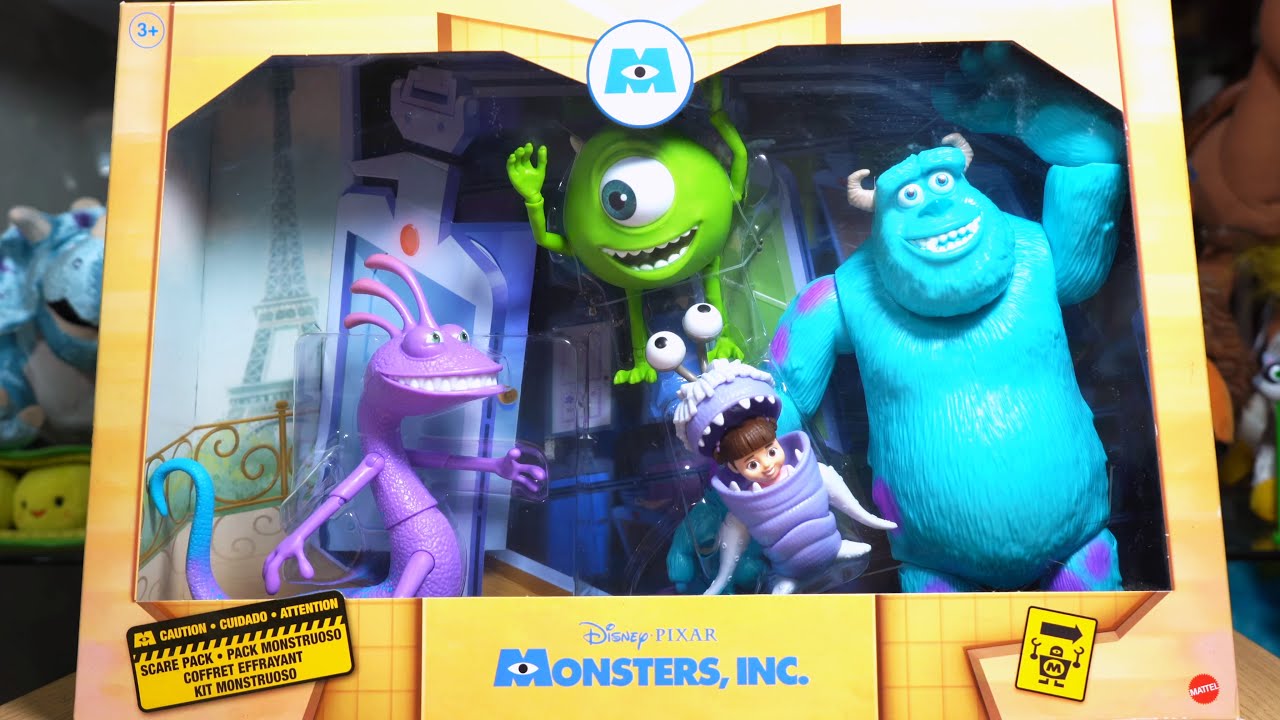 Figuras Disney Monstros SA, Sully, Mike, Boo e Randall Kit Monstruoso Pack Monstruoso Mattel Pixar