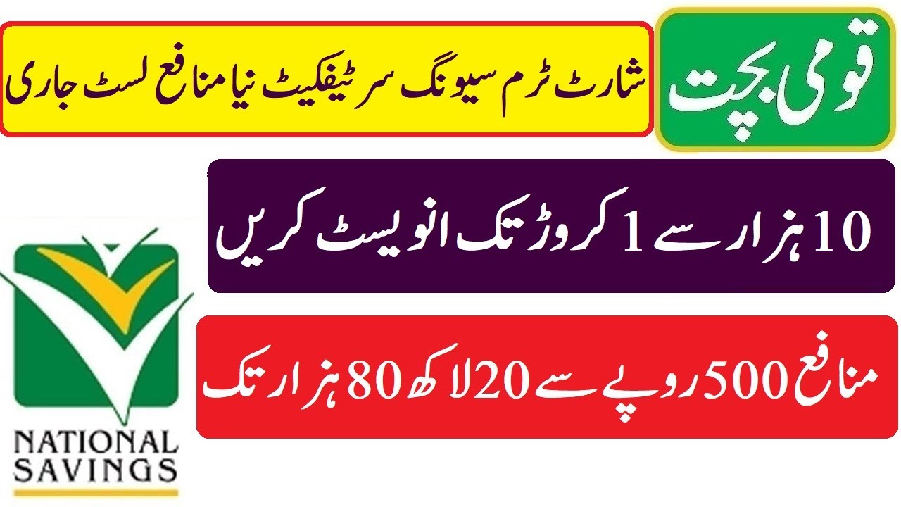 Short term savings certificates latest profit with calculation | national savings Pakistan
