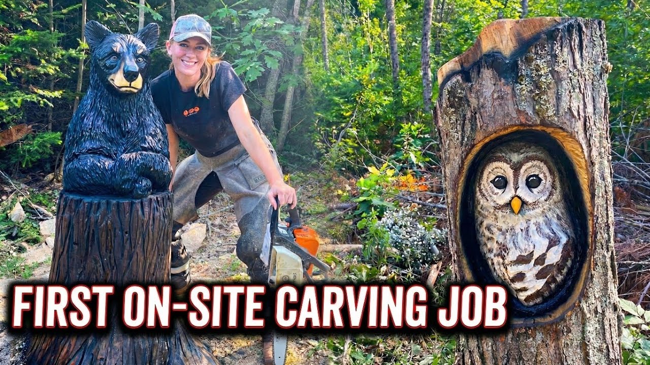 How my FIRST on site Chainsaw Carving job went!