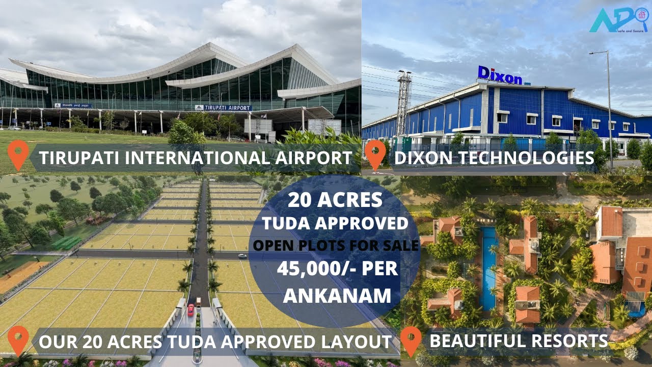 #tuda Approved Open Plots Near Tirupati Airport | Walkable Distance From #dixontechnologies | #tcl