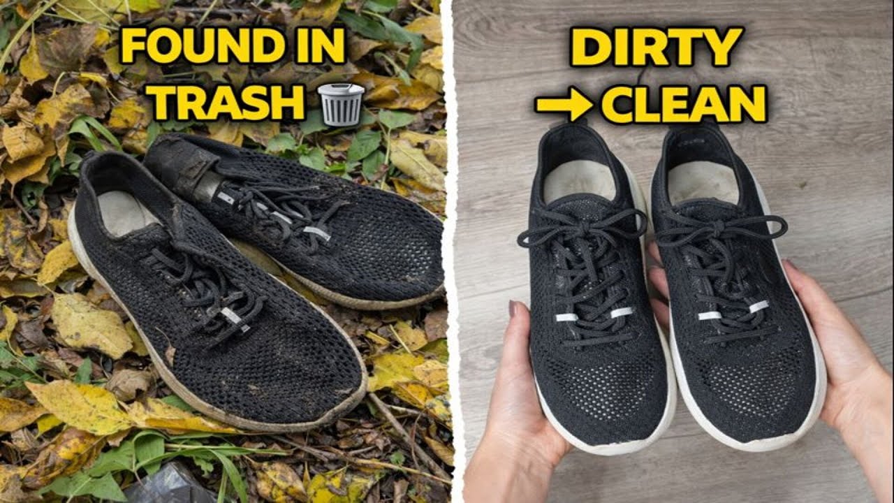 I Cleaned Sneakers Found in the Trash 🧼 The Result Is Shockingly Good #sneakercleaning #dirtytoclean