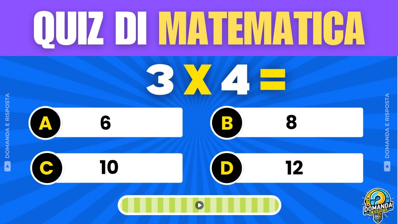 QUIZ di MATEMATICA ➗✖️ | 🧠 Livello Facile, Medio, Difficile