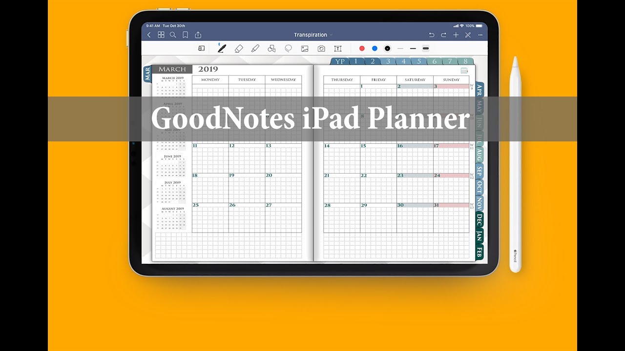 Hobonichi Techo Digital Daily  Planner for Goodnotes 5 iPad Pro Noteshelf 2 Notability