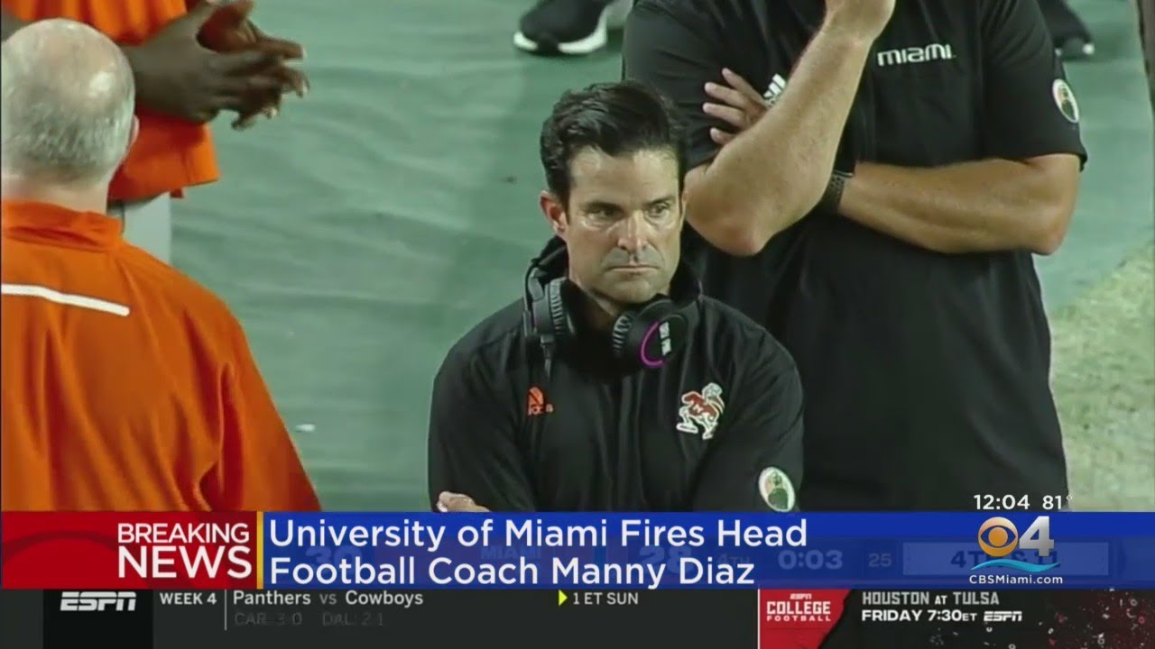 Miami Hurricanes Coach Manny Diaz Fired