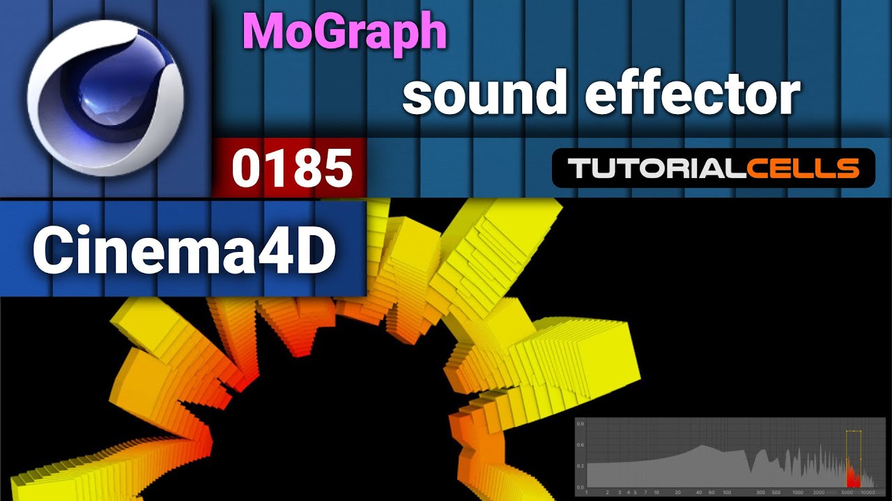0185. mograph sound effector  in cinema 4d