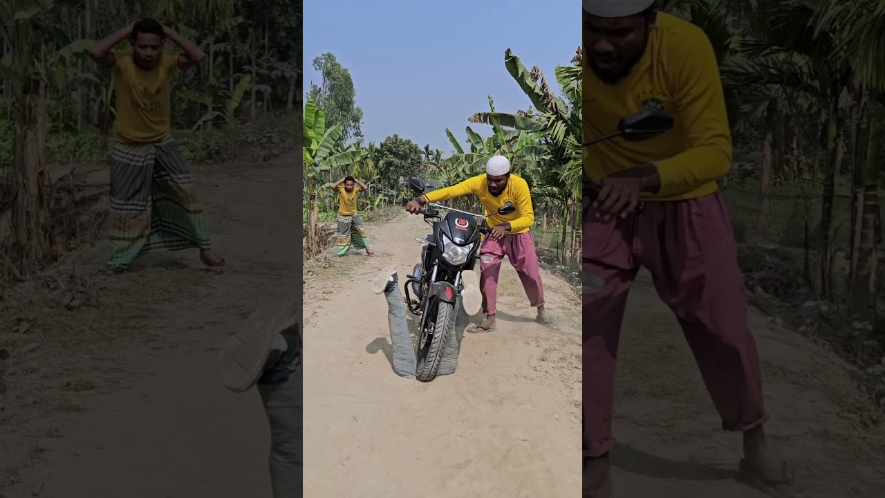 Stole the bike with fake legs on the road.70