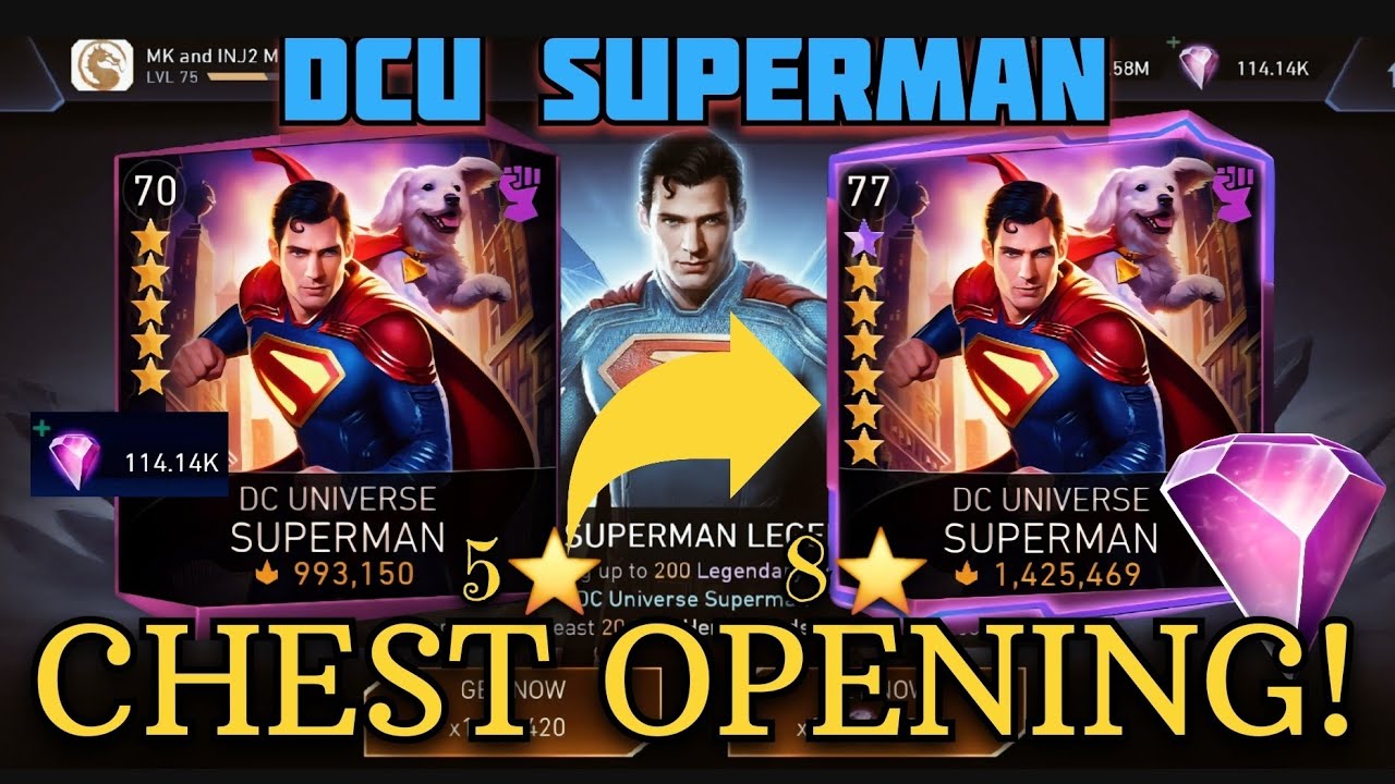 5 ⭐️ to 8 ⭐️ STARS DCU SUPERMAN!🔥 Legendary Chest Opening! Testing in Solo Raid | Injustice 2 Mobile