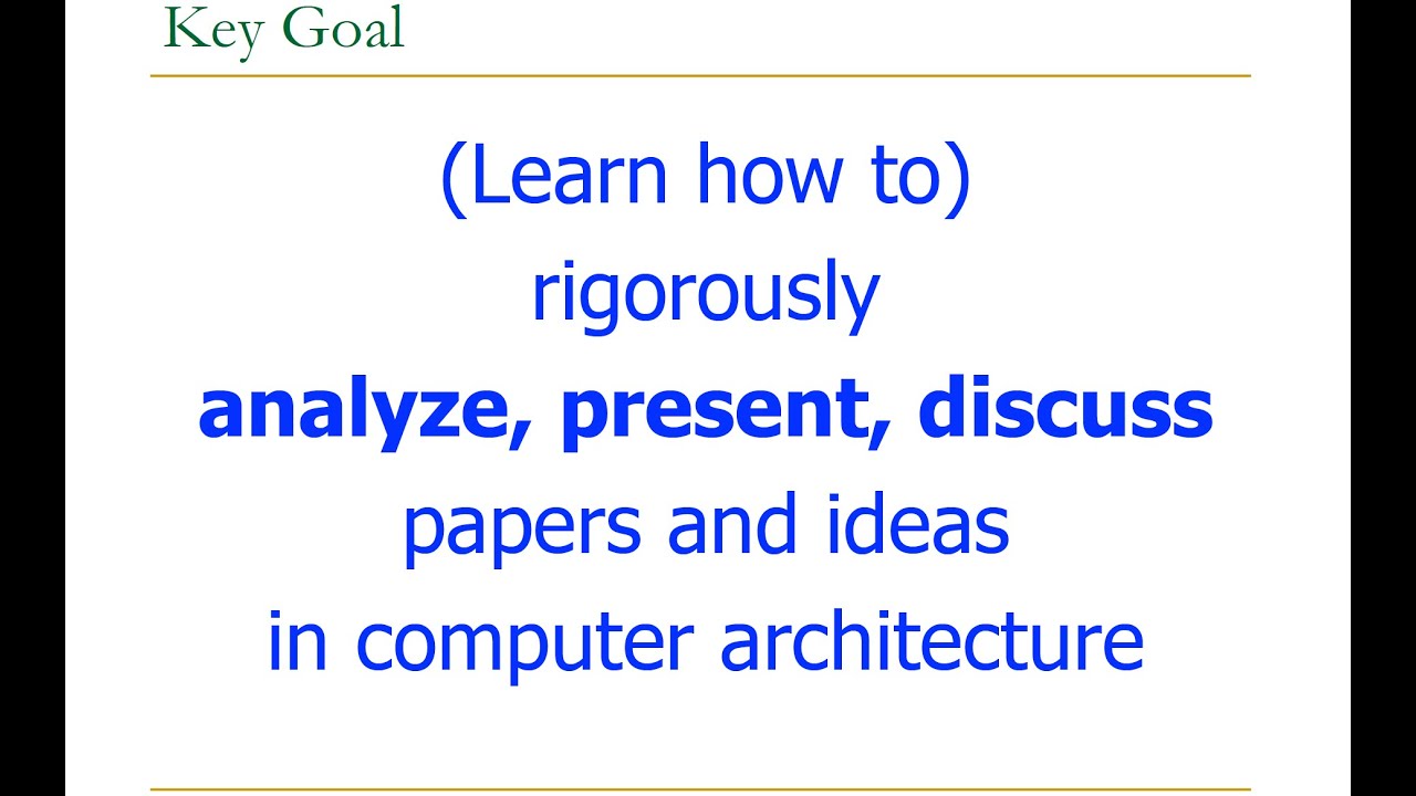 Seminar on Computer Architecture - Lecture 1: Introduction (ETH Zürich, Fall 2018)