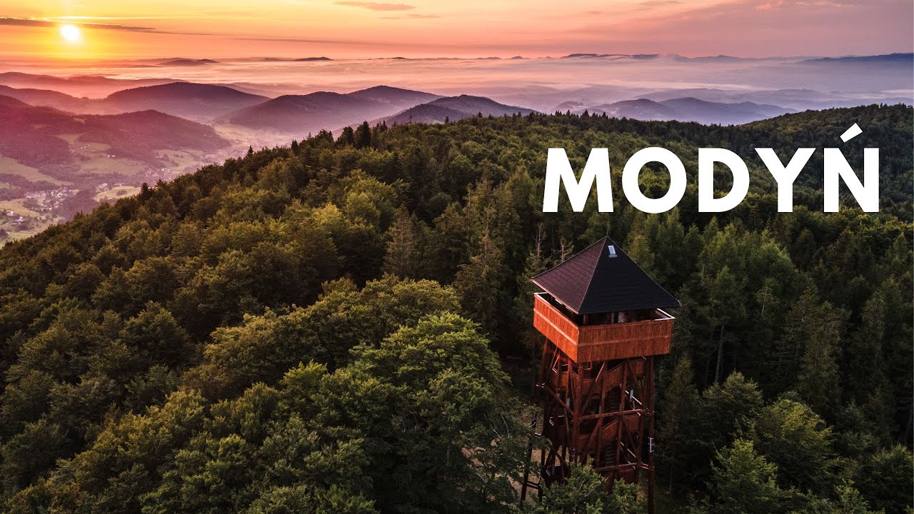 Wsch&oacute;d słońca na MODYNI🌞 - Wieża widokowa w Beskidzie Wyspowym - Modyń 🚁