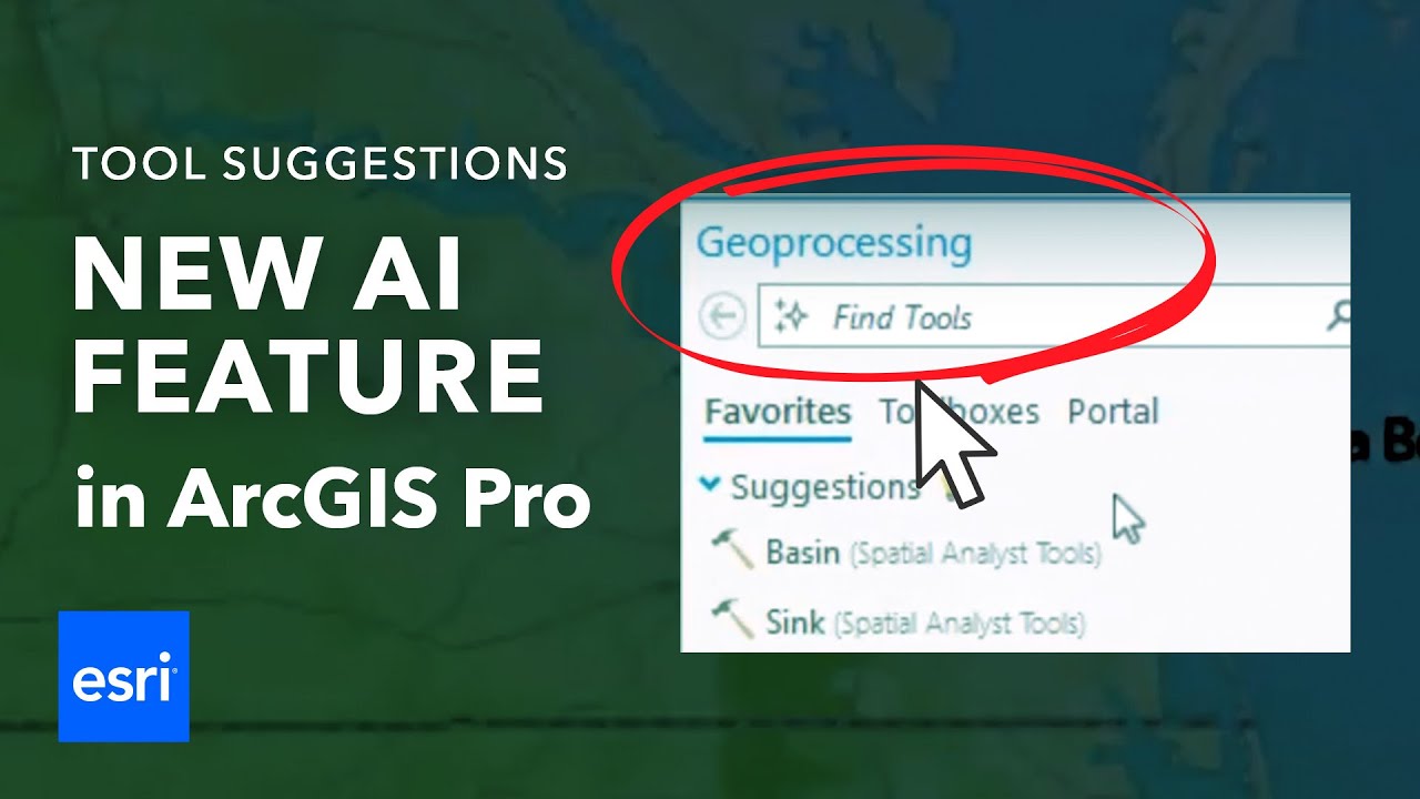 Предложения инструментов ИИ для инструментов геообработки в ArcGIS Pro