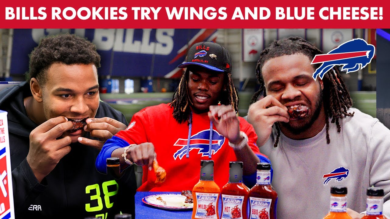 Bills Rookies Try Buffalo Wings And Blue Cheese! | Buffalo Bills