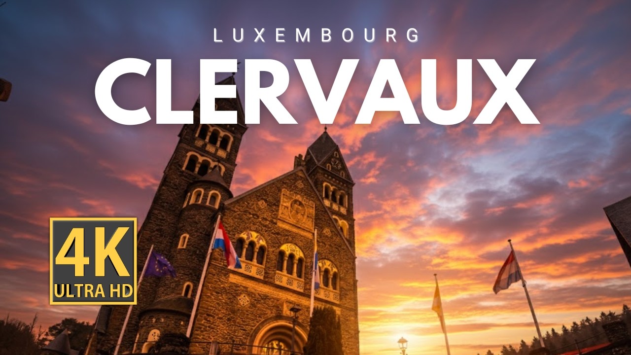 🇱🇺 Luxembourg 4K Silent Walk | Clervaux (Church, Castle, WW2 Museum, Models of Castles, Abbey)